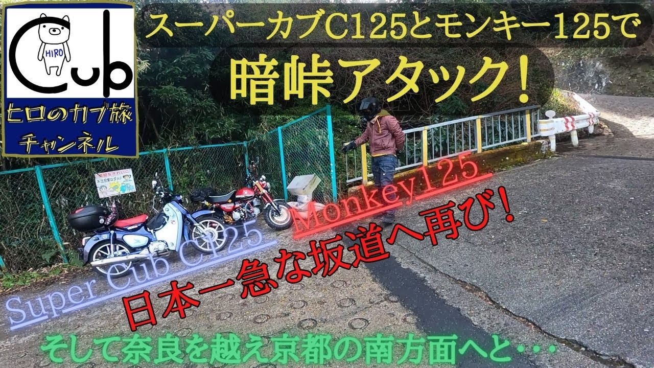 スーパーカブC125とモンキー125であの暗峠に再びアタック！【モトブログ】【コラボ】