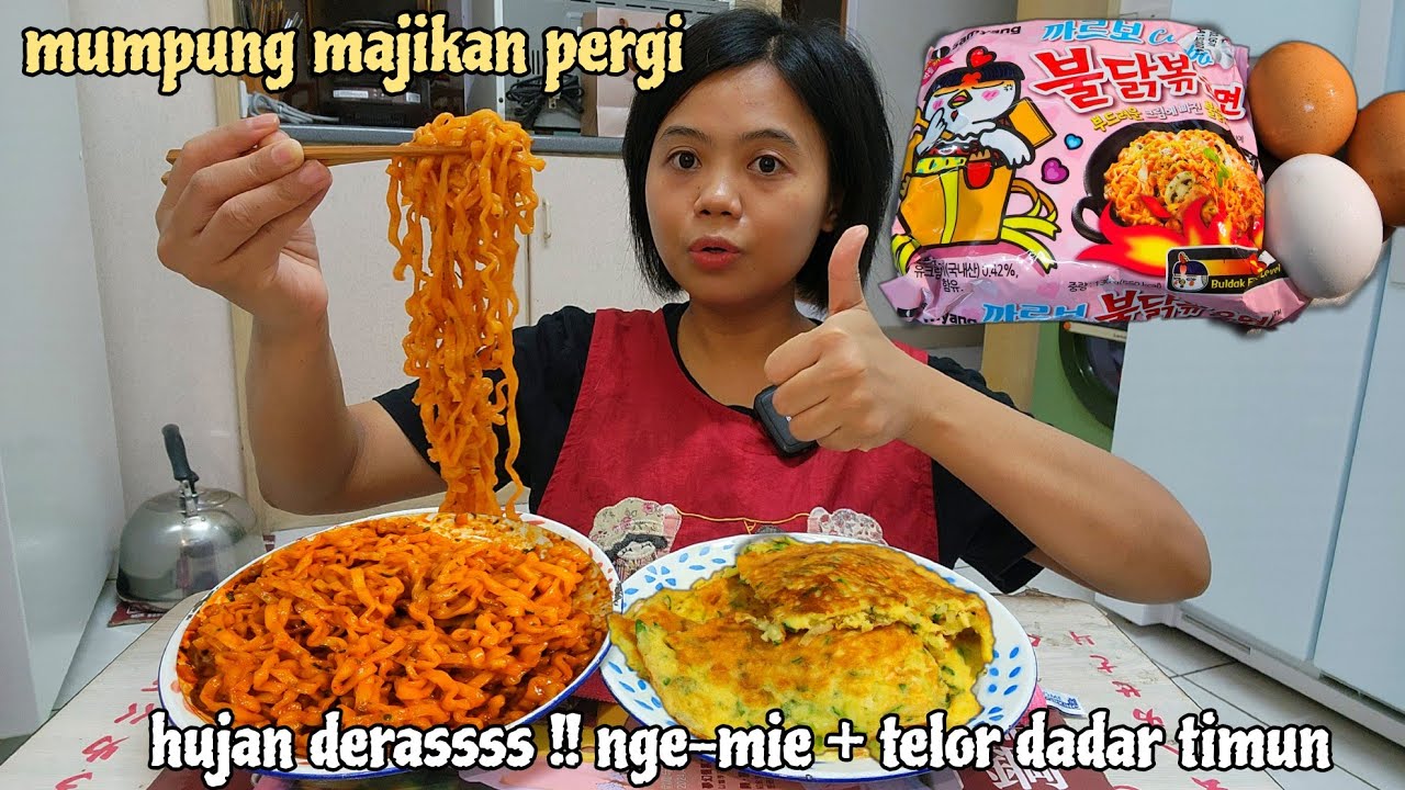 HUJAN DERAS ‼️ NGE-MIE PEDHAS + TELOR DADAR TIMUN - MAJIKAN PERGI MABAR ,