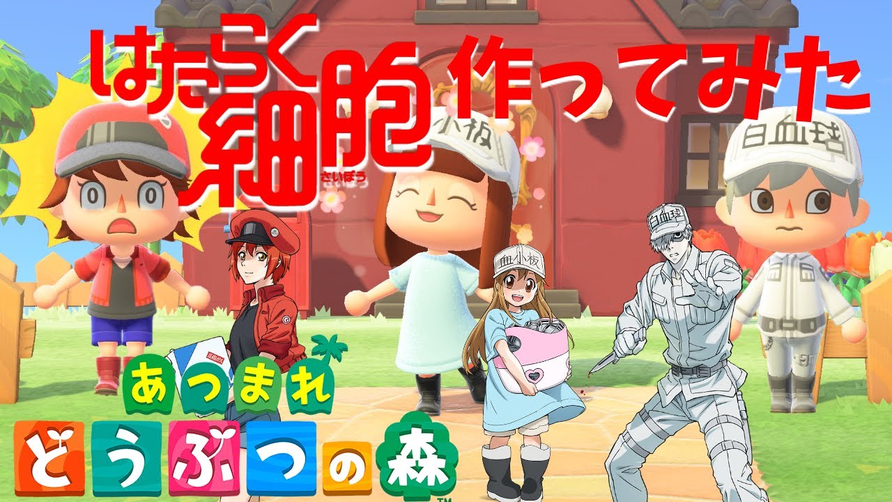 【あつ森】はたらく細胞の「赤血球」「白血球」「血小板」を作ってみた【マイデザイン】初心者向け【あつまれどうぶつの森】