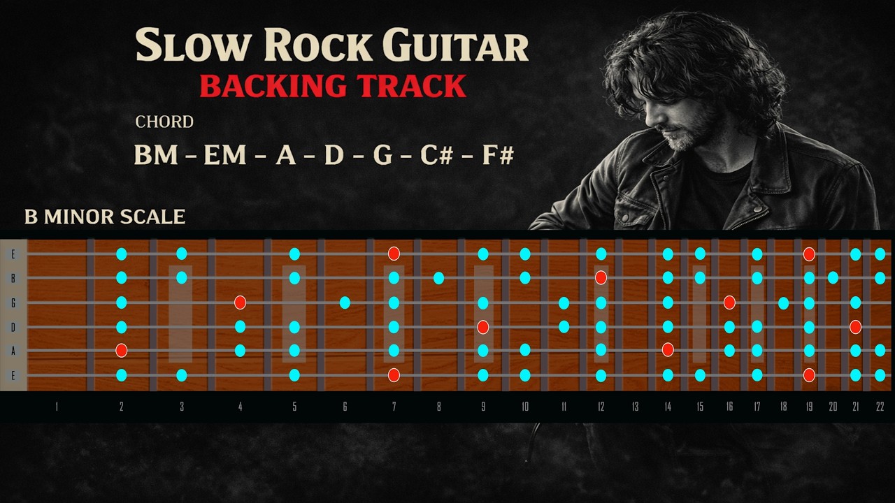 B MINOR SLOW ROCK BACKING TRACK