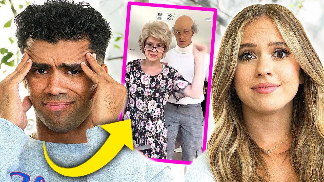 Nate Wyatt REACTS to their old CRINGE TIK TOKS w/ Kelianne Stankus | AwesomenessTV