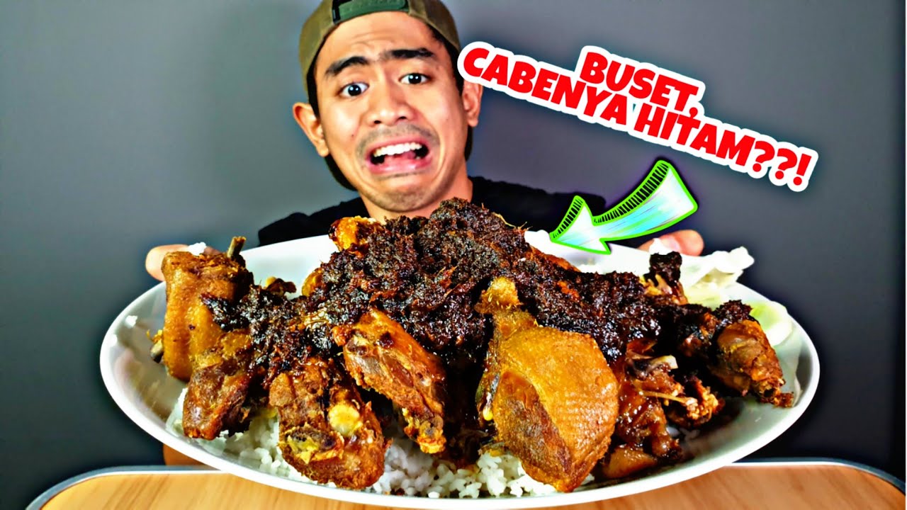 MUKBANG BEBEK MADURA SAMBEL HITAM PORSI JUMBO!!