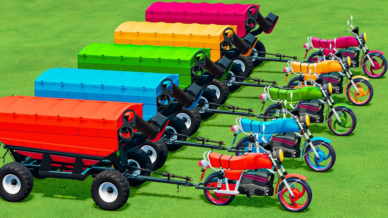 TRANSPORTING HONDA JAWA MOTORS & Lavender with JCB FASTRAC TRACTORS & TESLA TRUCK! FS22