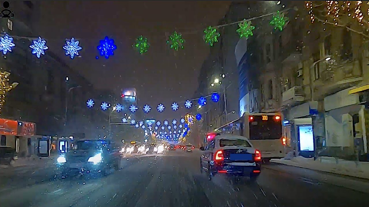 Winter Drive in Bucharest Romania
