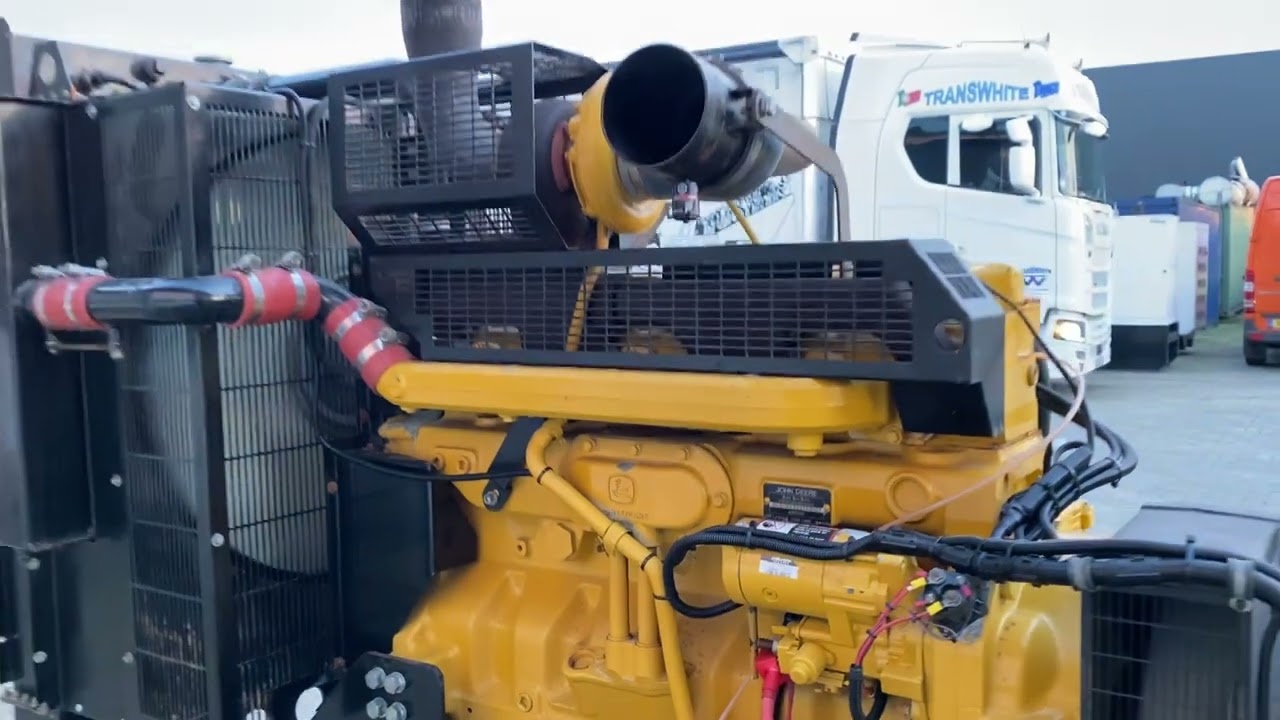 John Deere 6081 HF 001 Stamford 275 kVA generatorset stocknr 4479