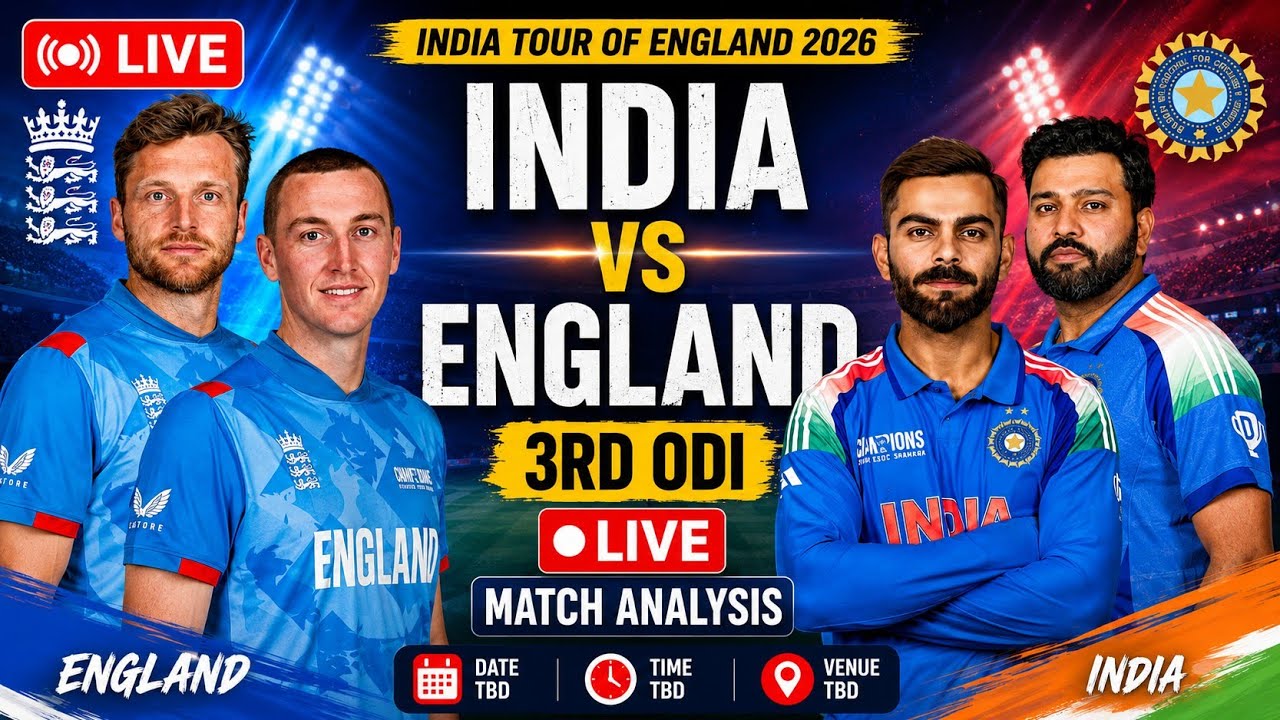 🔴 LIVE :india vs England LIVE | IND vs ENG 3rd ODI 2026 | Live Match Analysis | Cricket Live