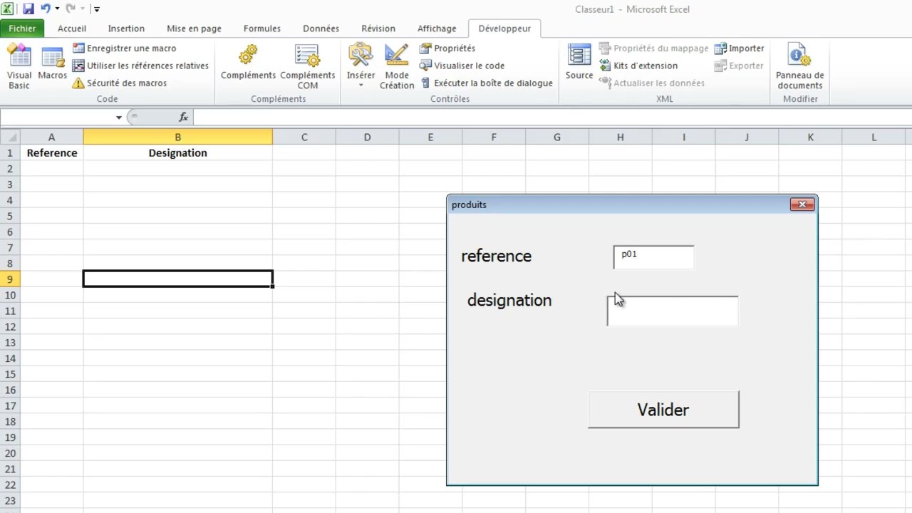 7 EXCEL VBA   Les formulaires
