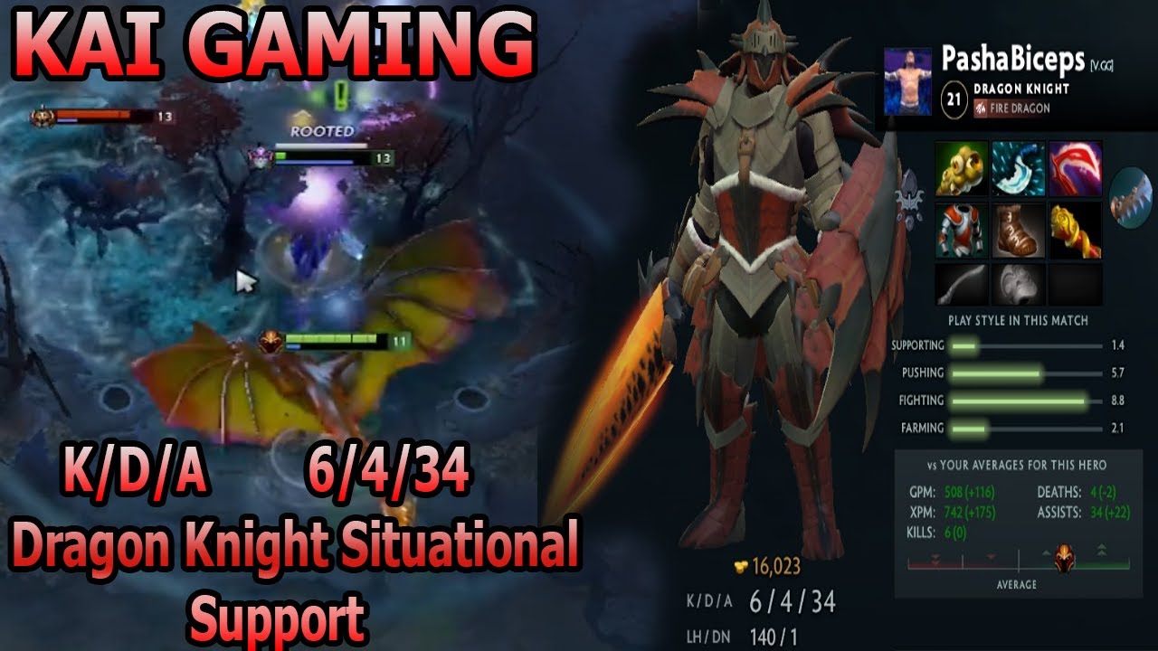 No one in my team pick support so i played Situational Support Dragon Knight | KaiGaming