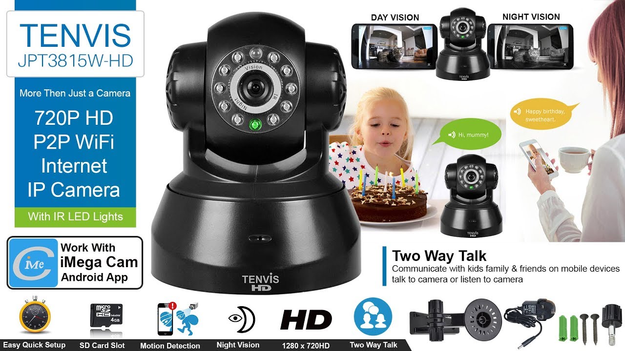 Set up TENVIS JPT3815W-HD 720P HD P2P WiFi Internet IP Camera With Mobile & Desktop