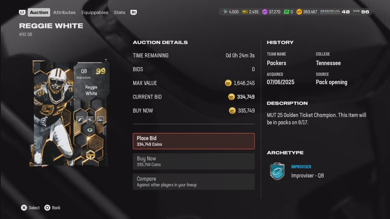 Madden 25 MUT Season 8: Rewards, Collections & Auction (Buying Golden Ticket 99 OVR R. White) Part 5