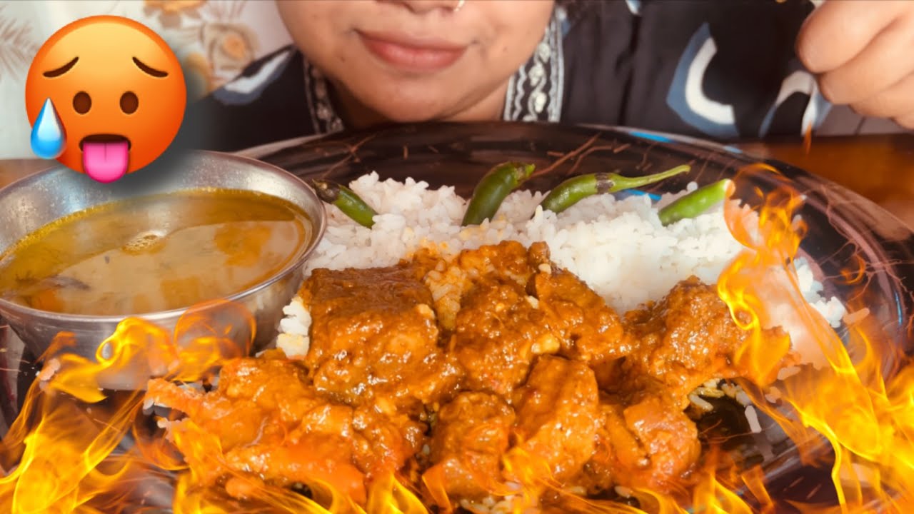 Spicy Beef Bhuna 🍖 Bhuna with Simple Dall/Spicy Mukbang/Extrem Mukbang/Indian Mukbang