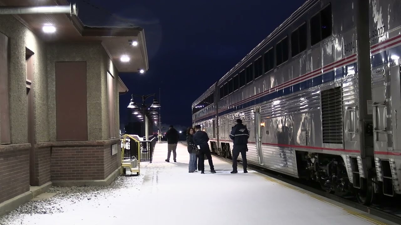 A Calif. Zephyr in snowy Ft. Morgan on 19JAN2026 (MLK Day)