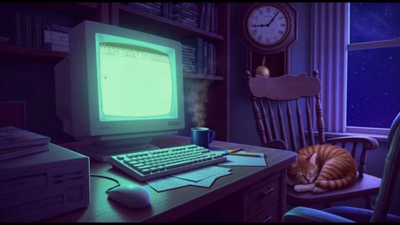 Falling Asleep at the Family Computer | 90s Vaporwave Night Mix 🖥️🌌 (2+ Hours)