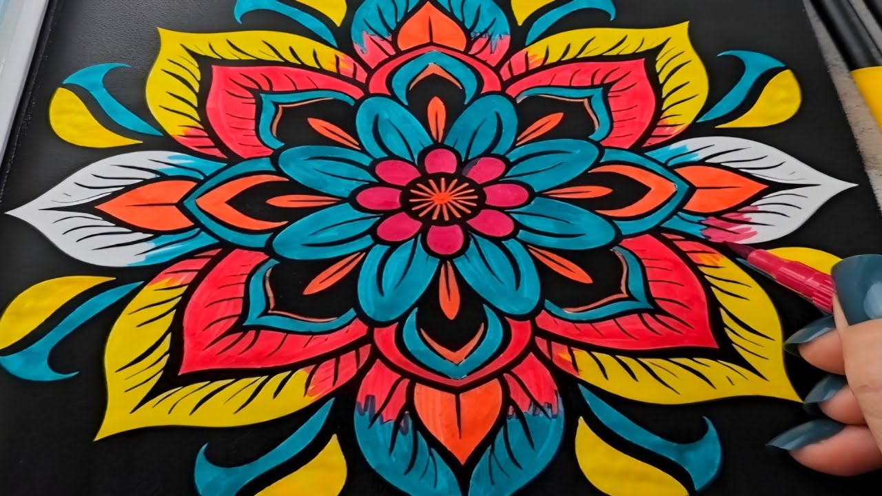 Neon Night Mandala ✨ | Satisfying ASMR & Meditative Music for Deep Focus