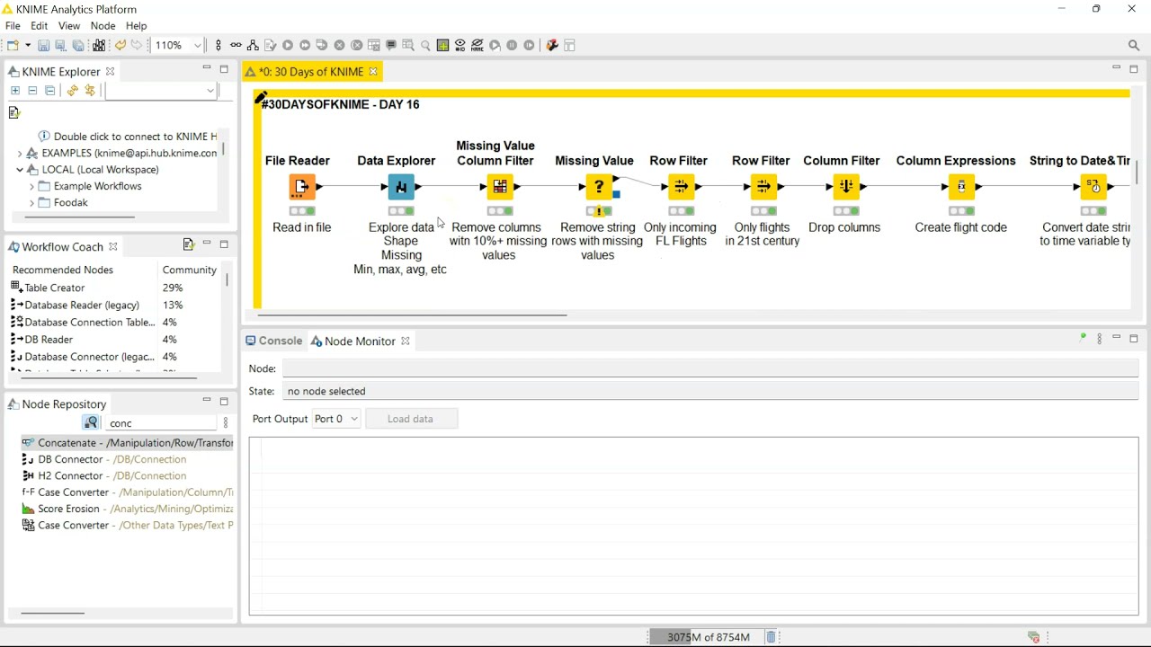 Day 16 - Row Splitter and Concatenate Nodes - 30 Days of KNIME