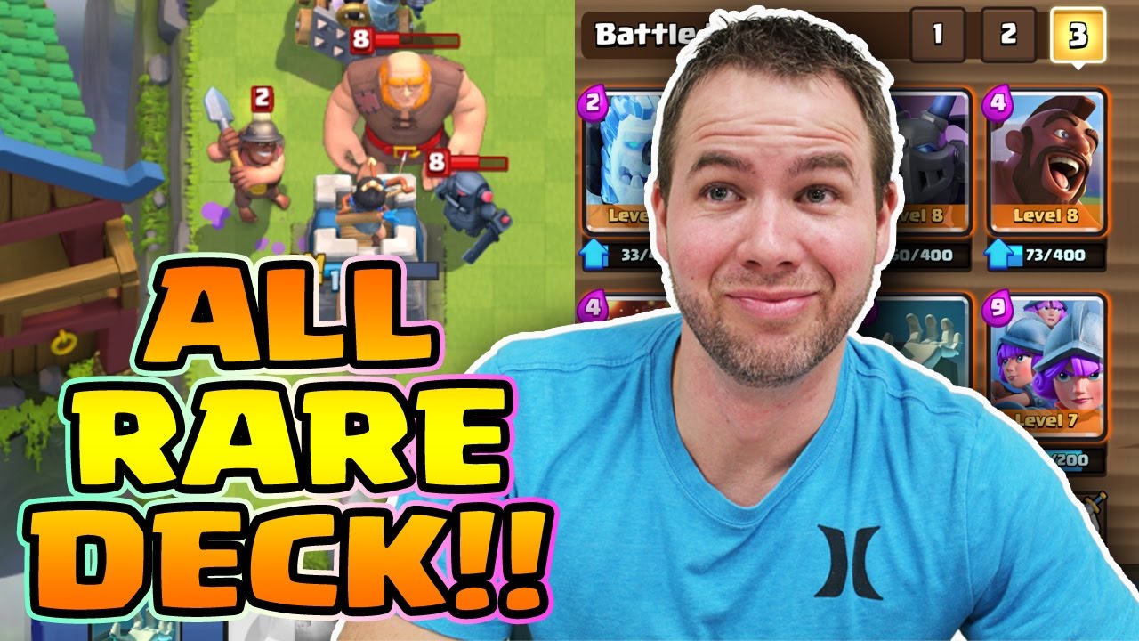 Clash Royale - ALL RARE DECK! In Legendary Arena at 4000 Trophy Range!