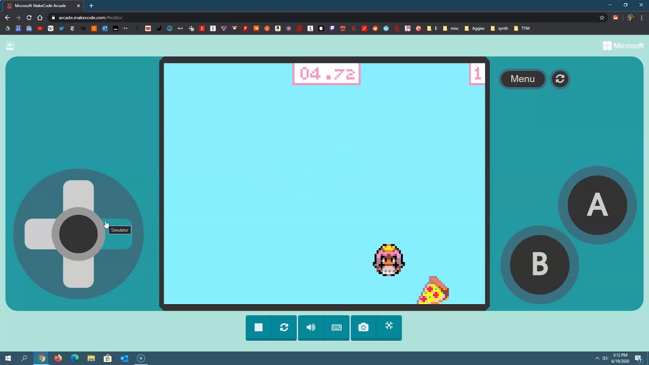 MakeCode Arcade - Chase the Pizza - Part 3