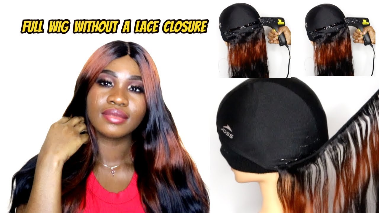 HOW TO MAKE A WIG WITHOUT A FRONTAL (Start To Finish) ft 100% Virgin HUMAN HAIR | Hot Glue Method