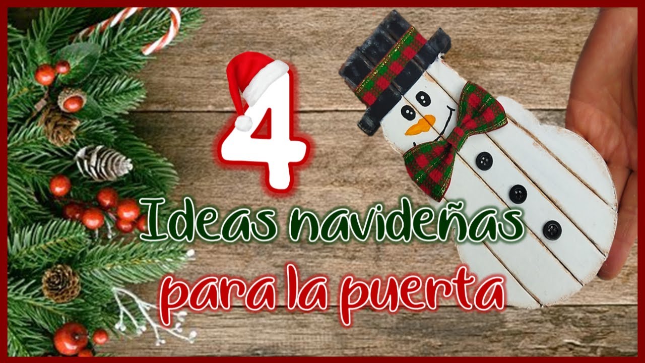 4 IDEAS NAVIDEÑAS PARA LA PUERTA O PARED - Manualidades navideñas con cartón - Christmas Crafts