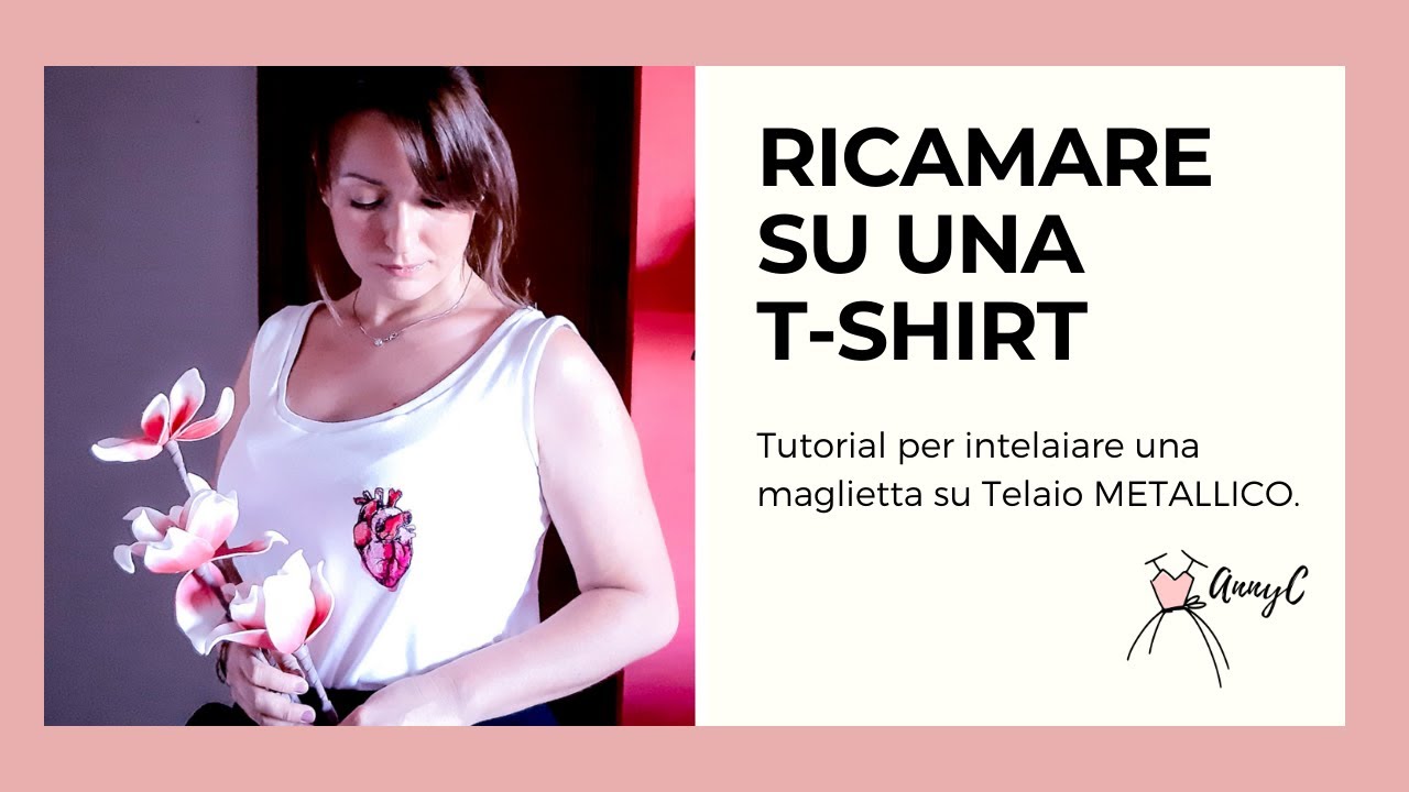 Come ricamare a macchina su una T-shirt: tutorial per intelaiare una maglietta su telaio metallico.