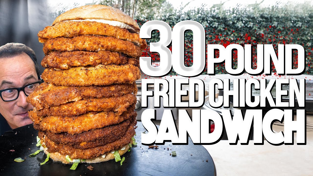 30 POUND FRIED CHICKEN SANDWICH (3 MILLION SUBSCRIBER SPECIAL) | SAM THE COOKING GUY