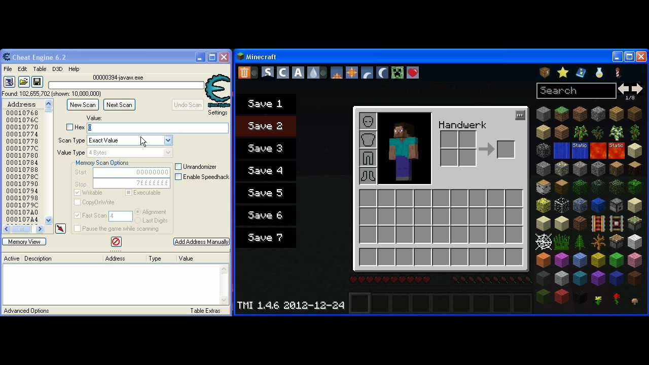Minecraft Regen beenden mit CheatEngine (Videoantwort an skate702germany)