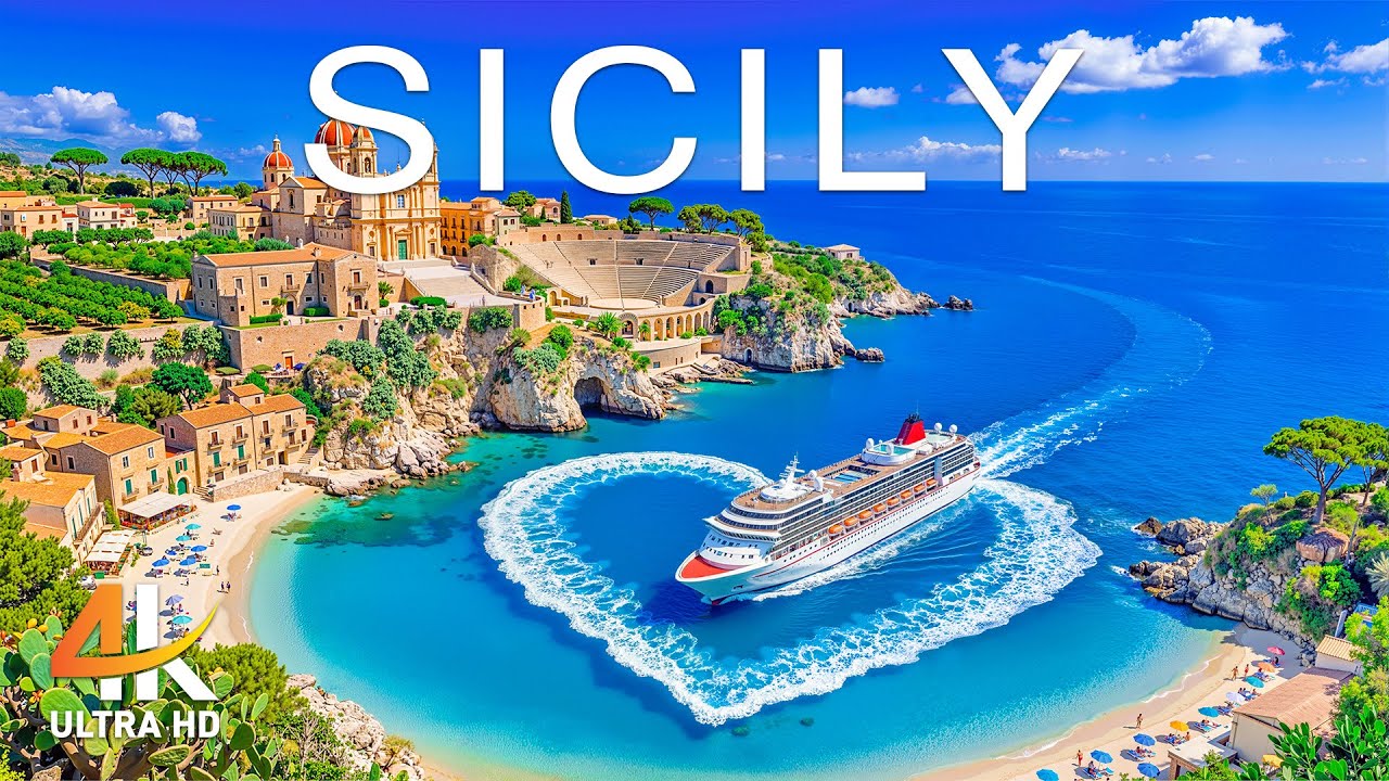 Sicily 4K 🌊 Stunning Drone Tour of Sunlit Cliffs and Coastal Beauty with Deep House Chill