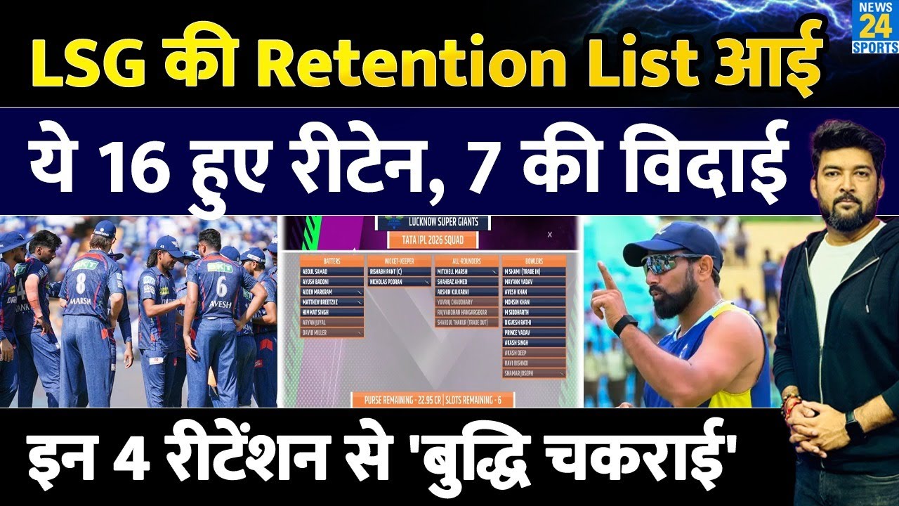 LSG Retained/Released Players| ये 16 Retain | 7 Release | IPL Retention 2026 | Rishabh Pant
