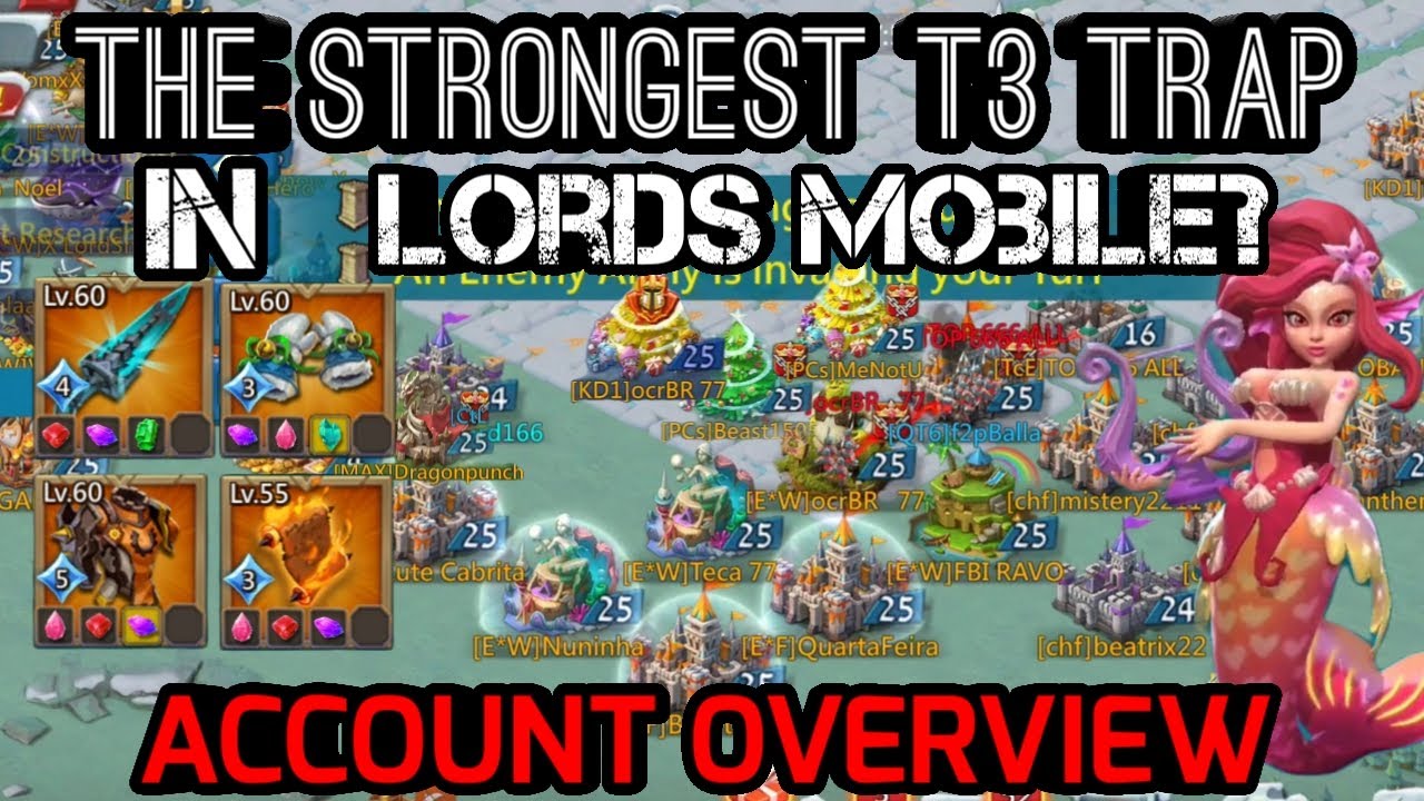 Lords Mobile - T3 TITAN Solo Trap | 16 m Troops Account Overview !