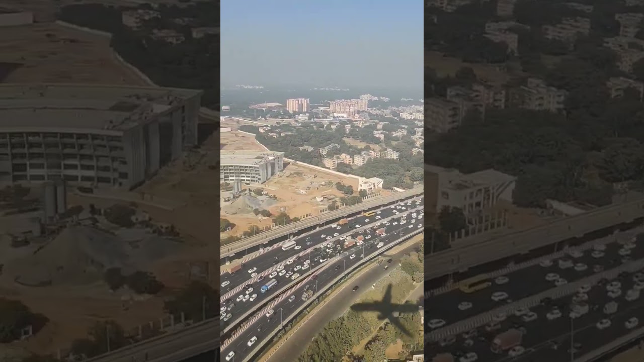 New Delhi City Highway Aerial View