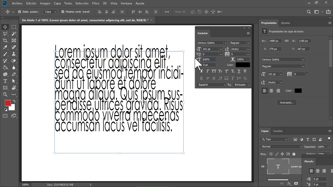 Carácter en Photoshop