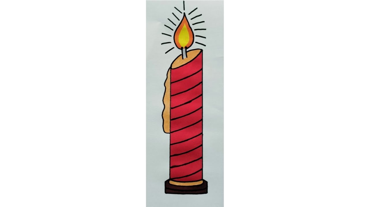 Easy Drawing of Candle for Beginners || Kids Drawing ||