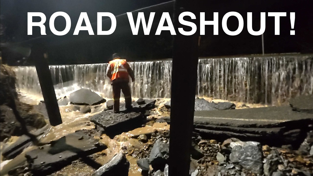 Heavy Rain & Snowmelt Cause Road Washout