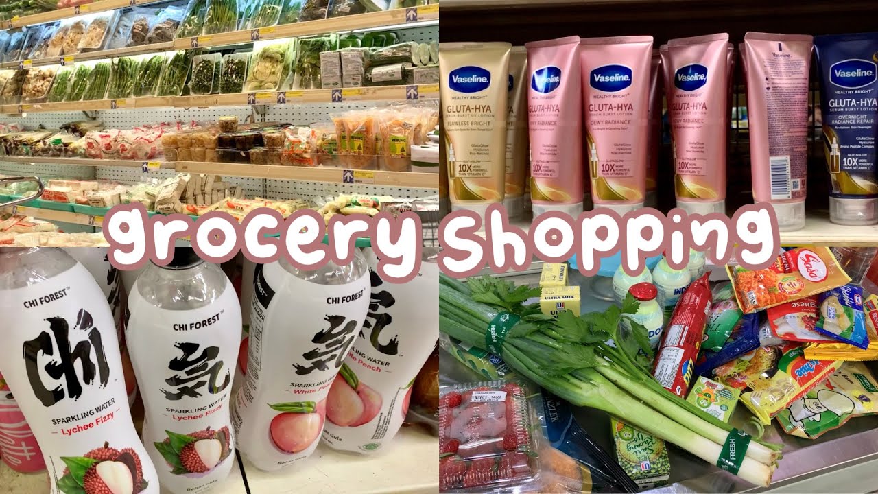 supermarket vlog : huge grocery shopping edisi anak kos balik ngerantau 🛒🍓🍜🧃🍪 | halcyrence
