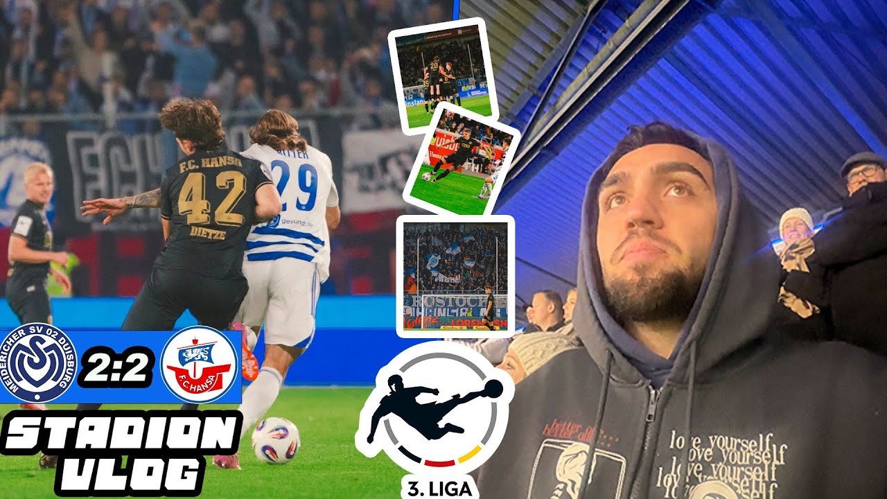 Pure Stimmung ! 🔥 MSV Duisburg bleibt ungeschlagen . Hansa Rostock holt sich ein Punkt StadionVlog 
