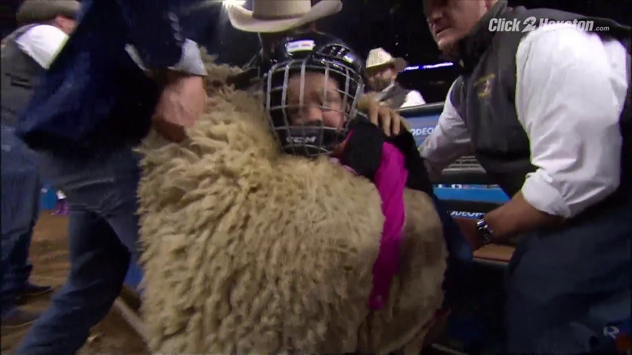 Mutton bustin' at the Houston Rodeo on March 10, 2022
