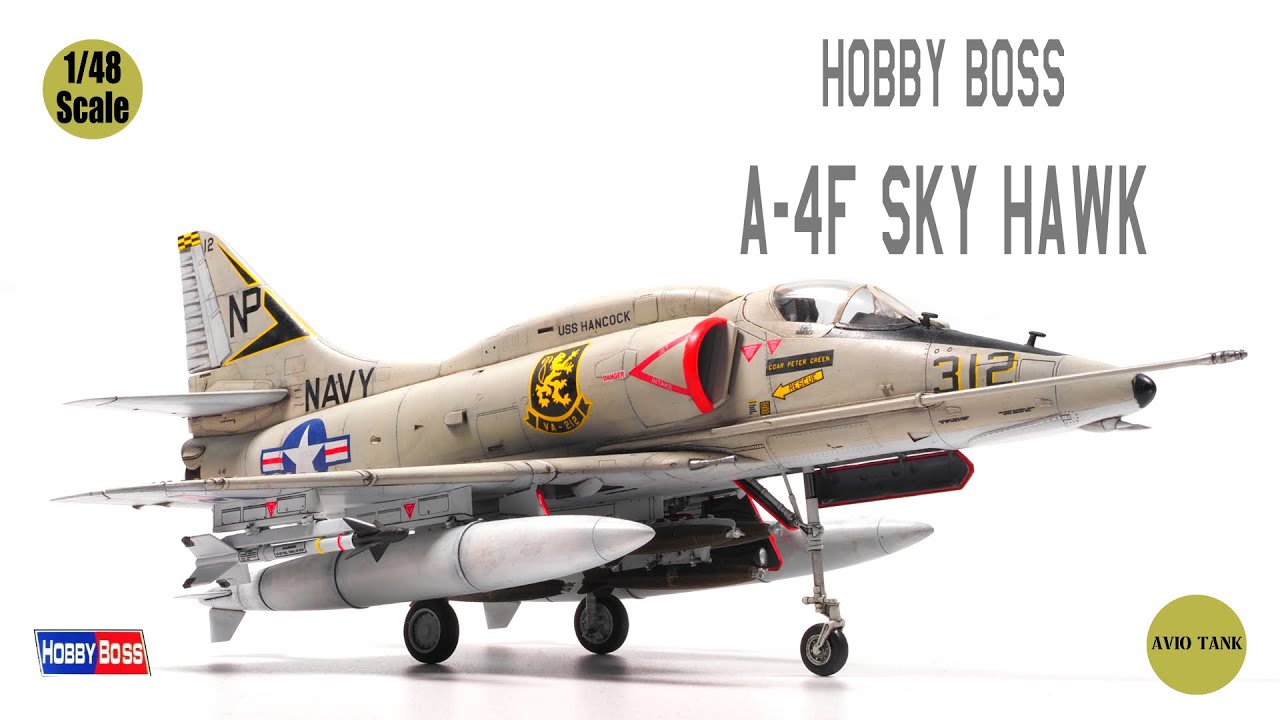 A-4F SKY HAWK - U.S. NAVY - USS HANCOCK - MODEL KIT HOBBY BOSS - 1/48 - AIRCRAFT.