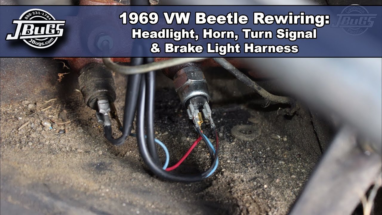 JBugs - 1969 VW Beetle Rewiring - Headlight, Horn, Turn Signal & Brake Light Harnesses