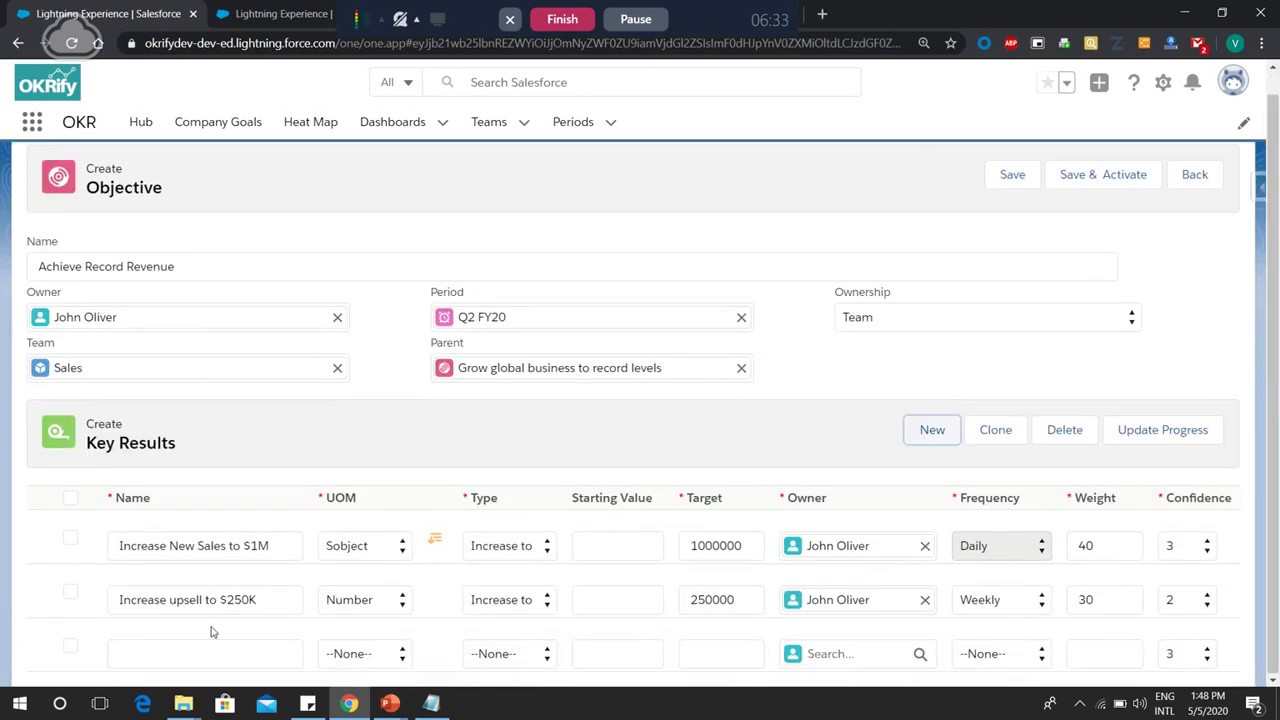 OKRify - OKR App in Salesforce Platform Demo