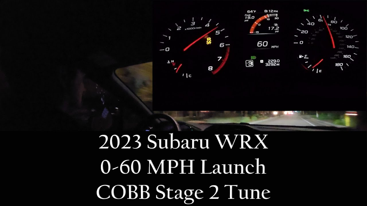 2023 Subaru WRX 0-60 MPH Launch - COBB Stage 2 Tune