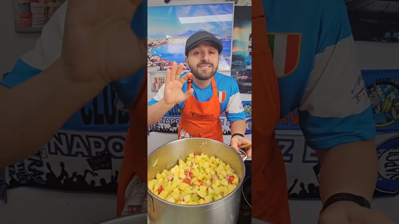 Pasta e patate con provola alla napoletana con scorzette di grana