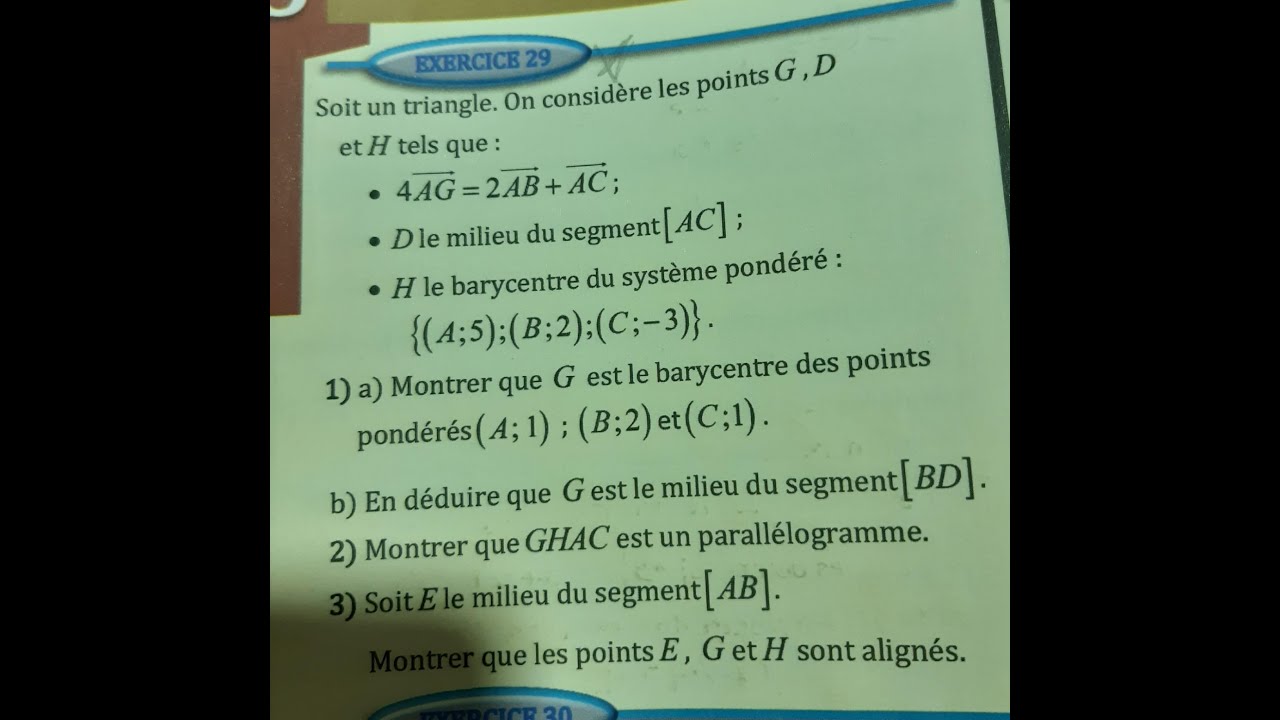 Exercice 29 Almoufid Barycentre 1bac sc-ex