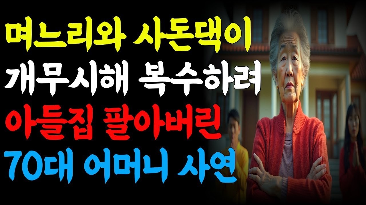 이제 와서 돈 달라고  며느리와 사돈댁이 없는 사람 취급해 아들집 팔아버린 어머니 사연 노후사연 삶의지혜 사연라디오 1