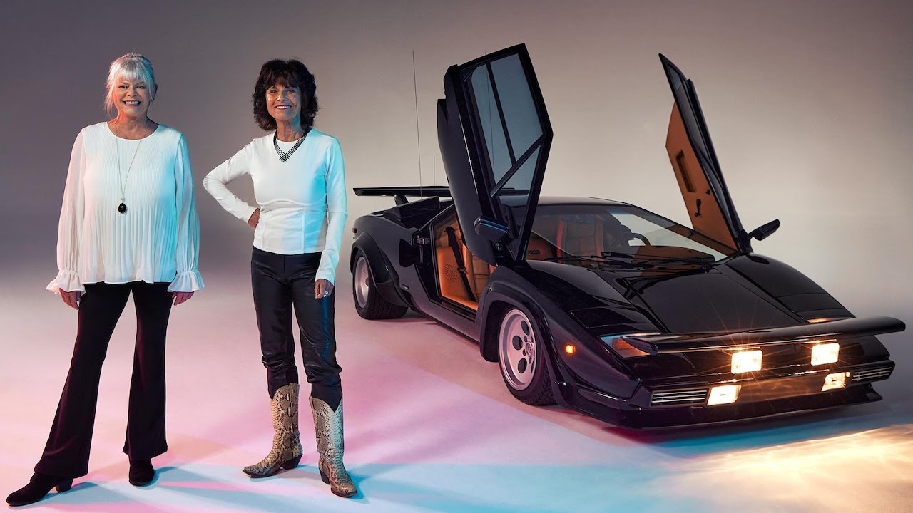 Adrienne Barbeau & Tara Buckman reunited with Cannonball Run Lamborghini Countach LP400S #1121112