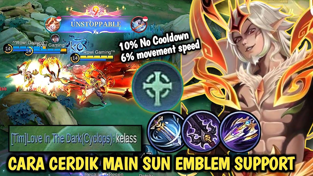 CARA CERDIK MAIN SUN EMBLEM SUPPORT AUTO BIKIN MUSUH FRUSTASI | BUILD SUN TERSAKIT 2026 - MLBB