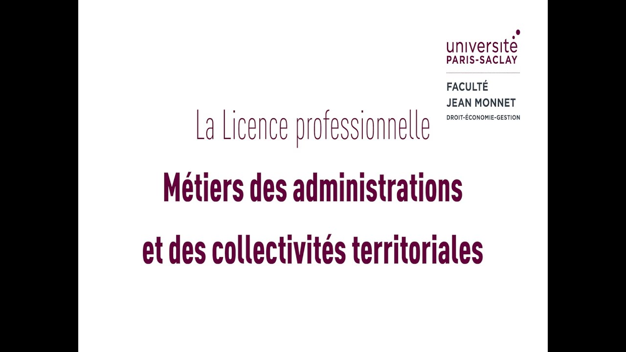 Licence professionnelle Métiers des administrations et des collectivités territoriales