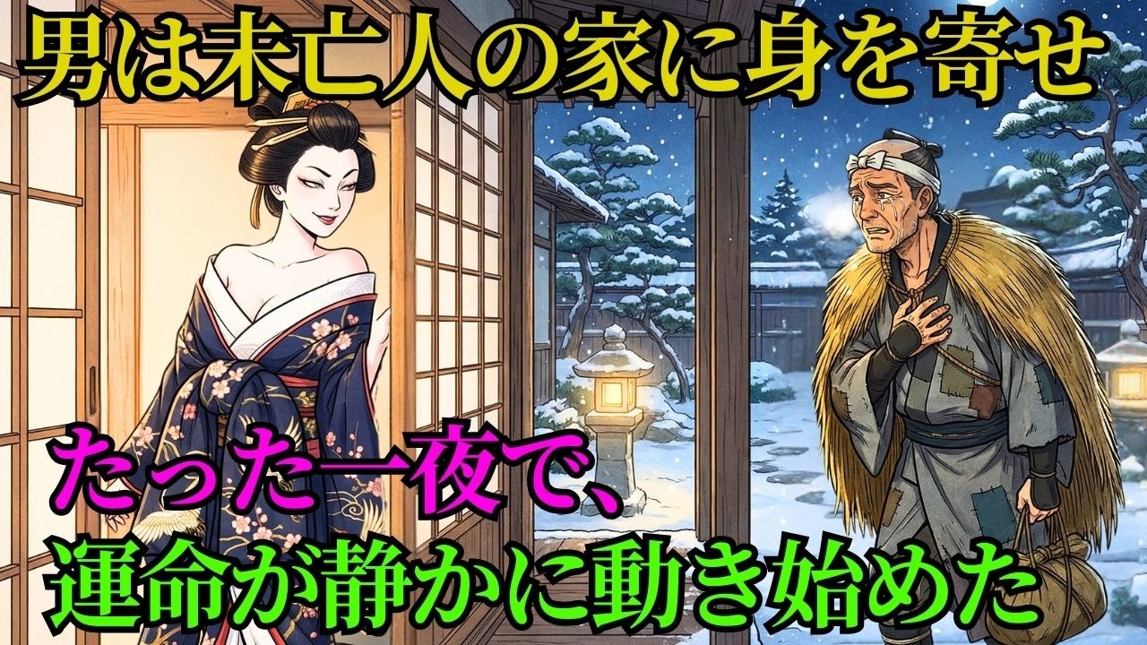 男は未亡人の家に身を寄せた――その一夜で、彼の運命は静かに変わり始めた | 昔話 | 時代劇  | 江戸時代