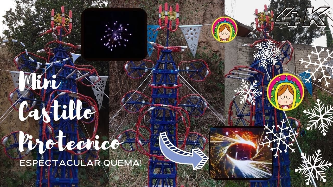 ESPECTACULAR! QUEMA DE MINI CASTILLO PIROTÉCNICO #4K
