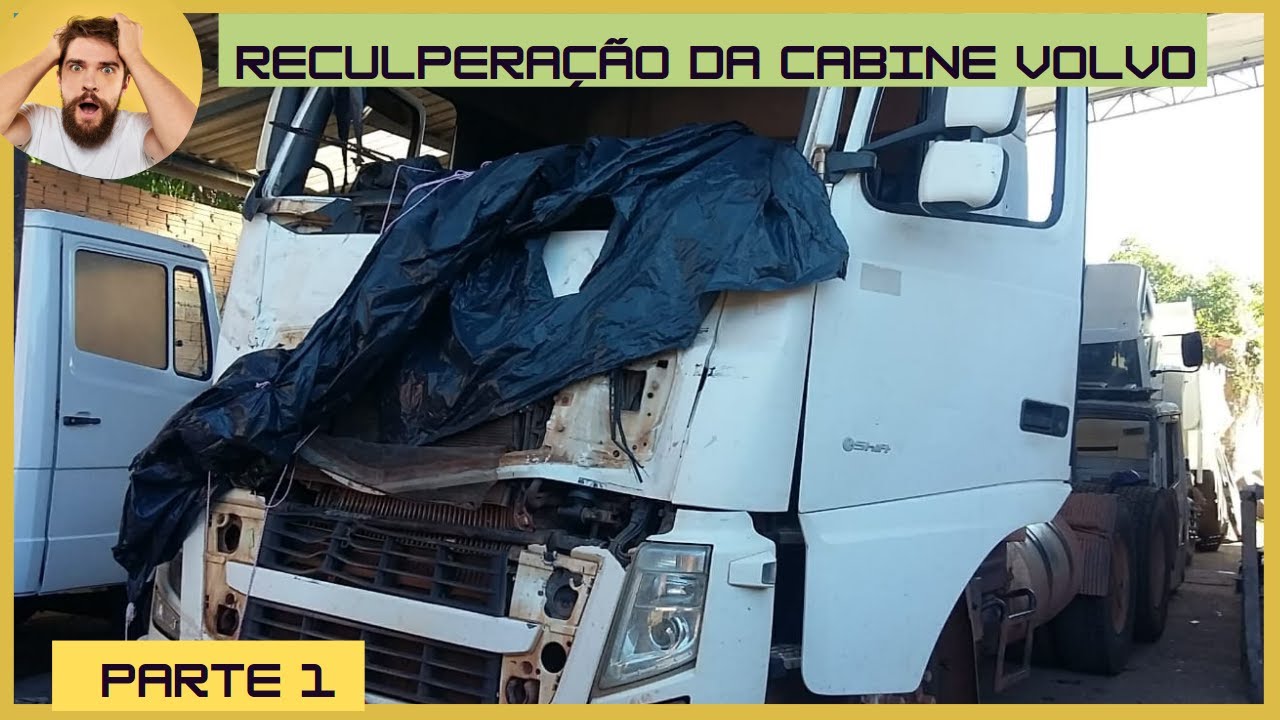 Recuperando cabine do volvo/ funilaria tradicional/caminhão batido/soldando volvo