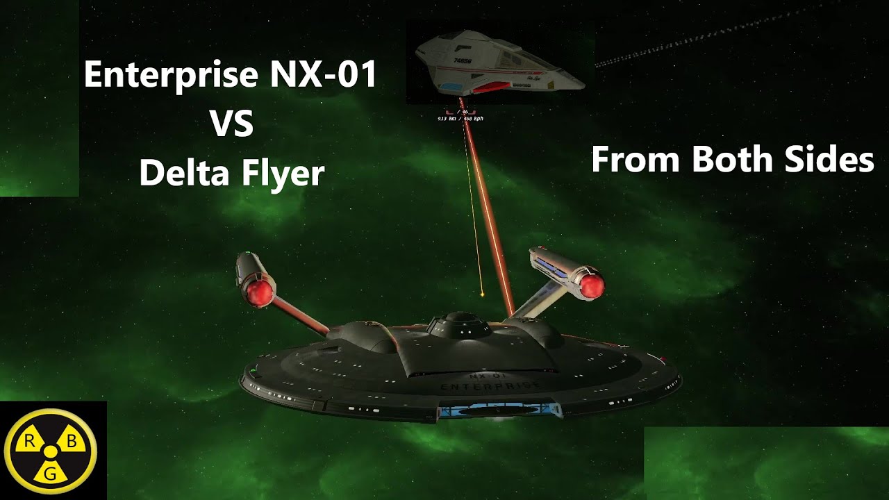 Star Trek Enterprise NX 01 VS Delta Flyer | Both Sides | Bridge Commander Ship Battle |